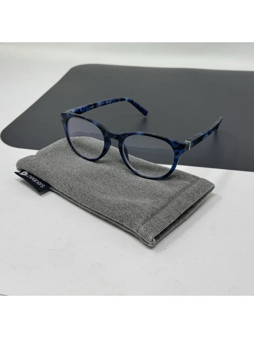 Peepers Canyon Focus Blue Light Block Reading Eyeglasses +2.00 Blue Tortoise